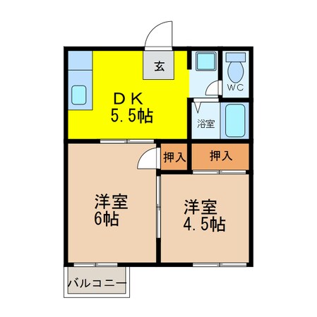 リゾートハイツ高木瀬の物件間取画像